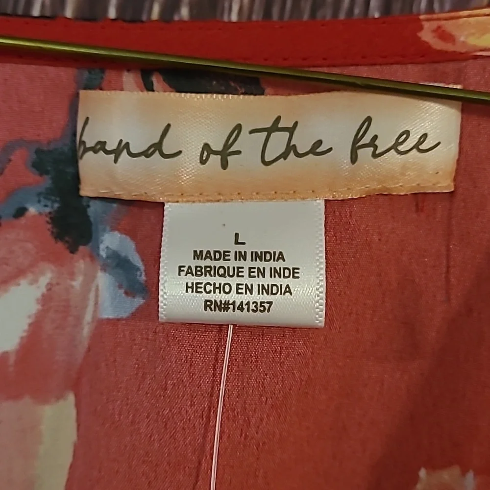 Floral Red Women's Top - Picture 2 of 3